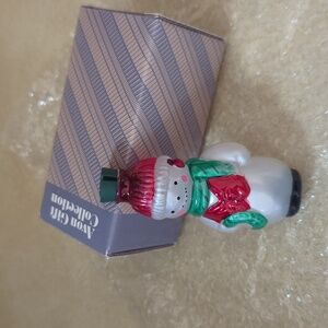 COPY - COPY - 80s Avon Gift Collection Glass Light Cover Snowman NOS